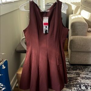 T.J.Maxx Women's Rich Brown/Burgundy Mini Dress